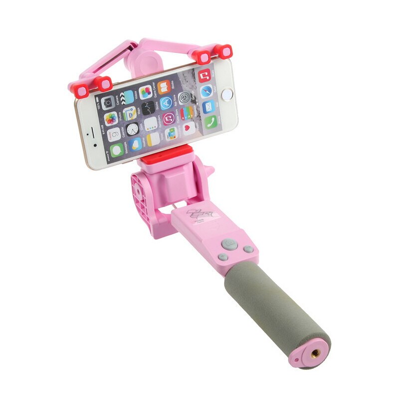 Moderne selfiestick for mobil, 360° rotasjon og Bluetooth, et must for mobilfotografering.