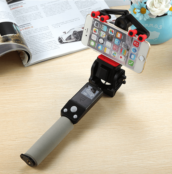 360° roterbar selfiestick for mobilfotografering, ideell for utendørs video og sommerferier.