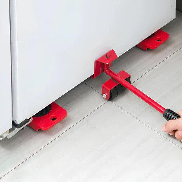 Flytteutstyr: Ergonomisk møbelhever for trygg og enkel flytting av møbler, med gulvbeskyttelse.