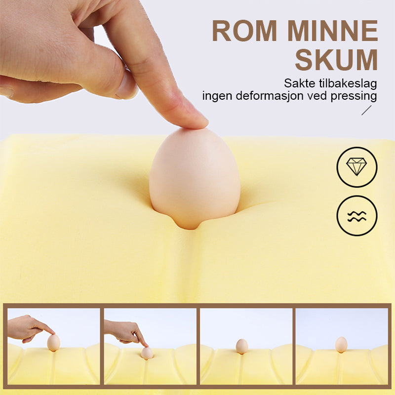 "Universell, komfortabel nakkepute for bilsete i mykt grått stoff, justerbar stropp for optimal nakke- og ryggstøtte."