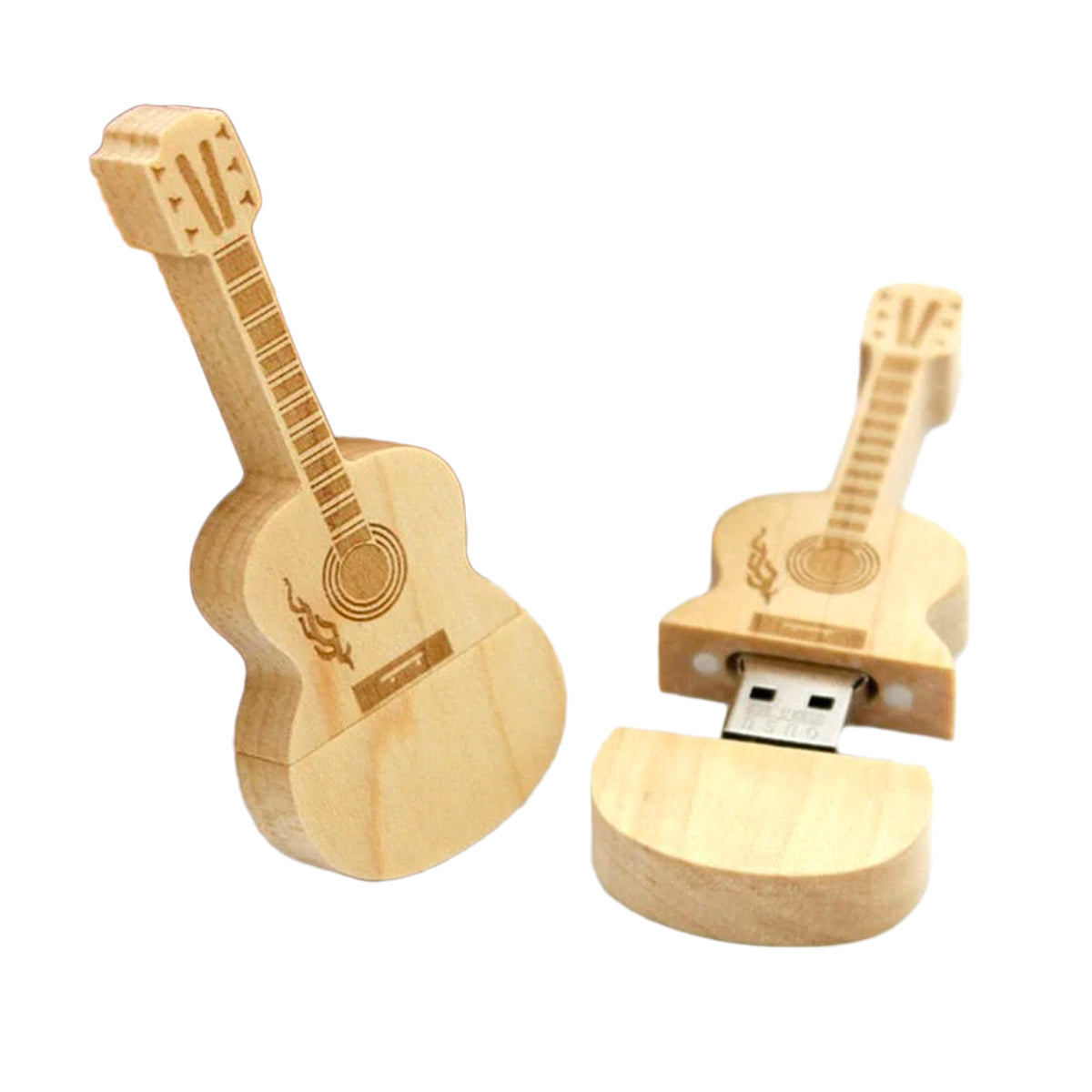 USB-minnepinne i tre med gitarform, 8 GB digital lagring for musikkelskeren