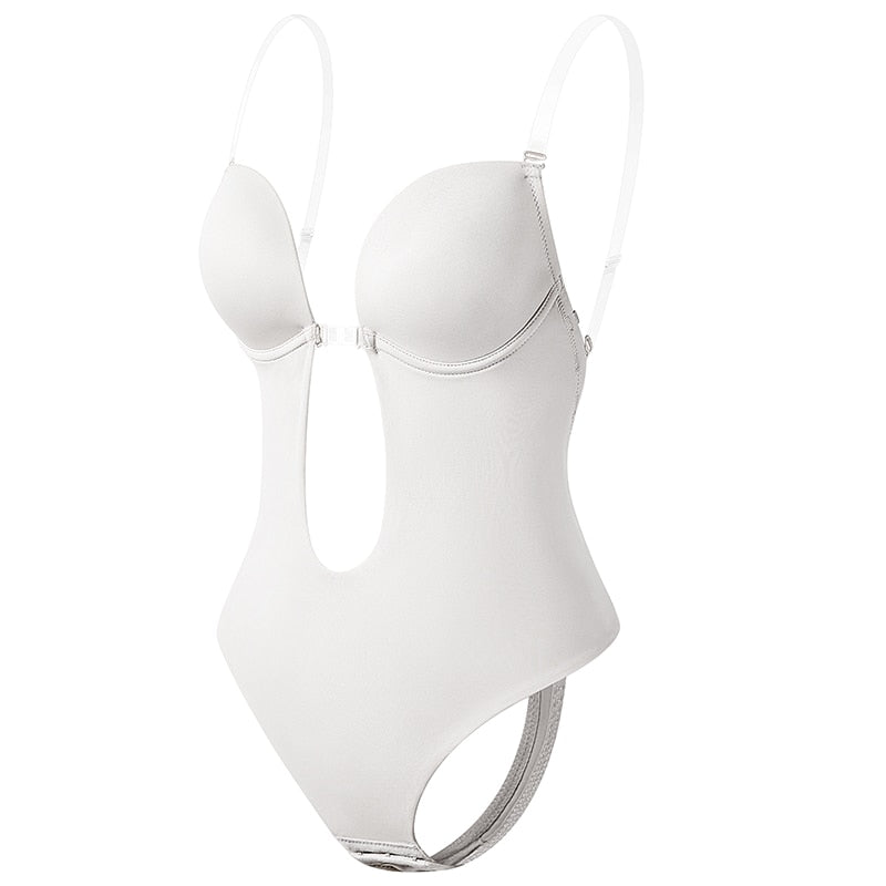 Ryggløs formende bodysuit for kvinner, perfekt for kjoler med åpen rygg. Usynlig undertøy som glatter ut.