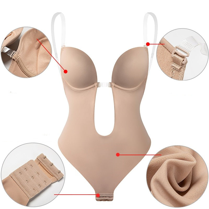 Elegant formende bodysuit for kvinner under festkjoler. Glatte kurver og usynlig støtte for enhver anledning.