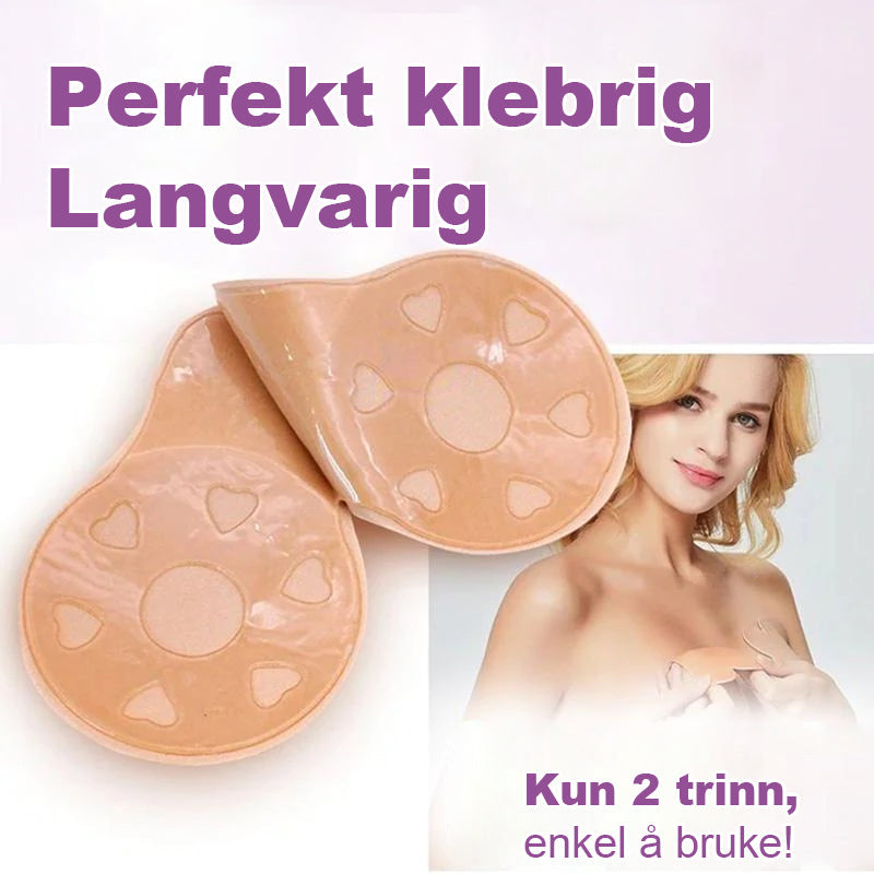 Usynlig ryggløs selvklebende BH i silikon, hudfarget, lett design, ideell for dype kjoler og bluser, komfort og stil.