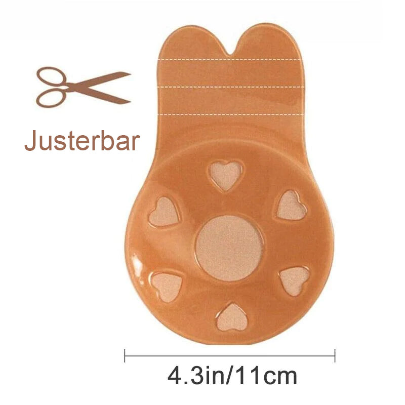 Usynlig ryggløs selvklebende BH i silikon, hudfarget, lett design, ideell for dype kjoler og bluser, komfort og stil.