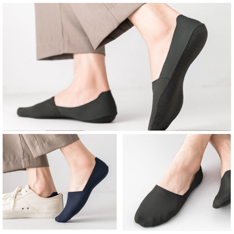 "Usynlige antiskli sokker for kvinner, svart, elegant design, pustende materiale, perfekte for pumps og joggesko."