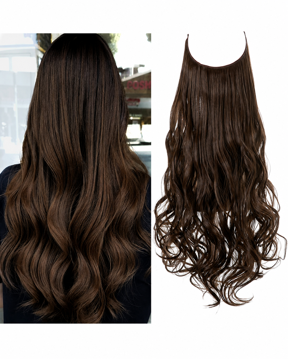 Fyldigere og lengre hår for kvinner. Usynlig hårforlengelse med naturlig look.
