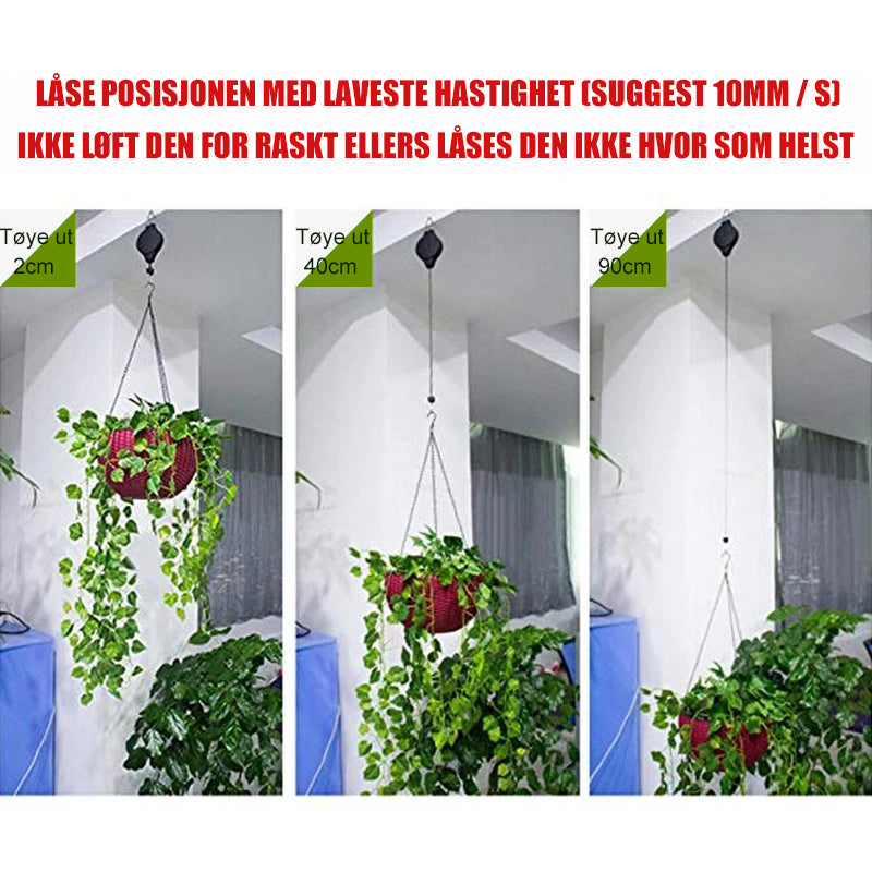 "Uttrekkbar, robust krok for hagekurver og fuglematere, svart farge, justerbar lengde for balkong eller hage."