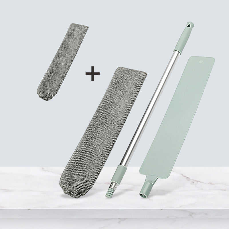 "Uttrekkbart støvrenser stativ med langt håndtak og mikrofiber; ideell for enkel rengjøring av støv og allergener."