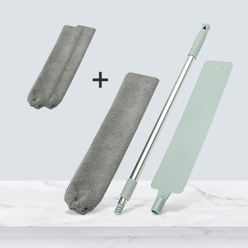"Uttrekkbart støvrenser stativ med langt håndtak og mikrofiber; ideell for enkel rengjøring av støv og allergener."