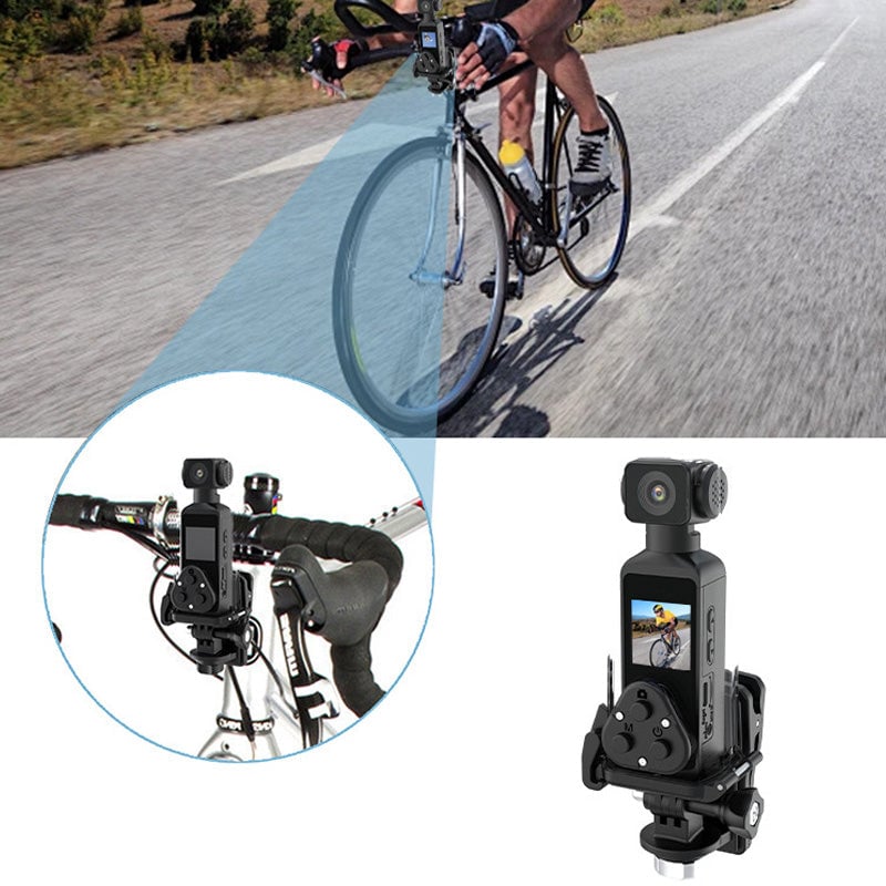 "Vanntett lomme-actionkamera i svart med 4K HD, roterbart stativ for fleksibel bildejustering, perfekt for vannsport."