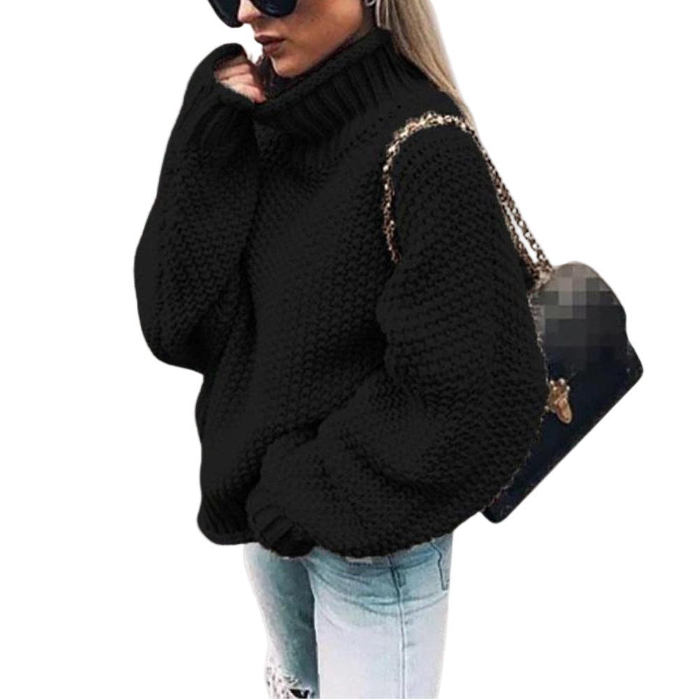 Varm og komfortabel tykk kvinnegenser i moderne stil. Perfekt høstgenser for hverdag og casual bruk.