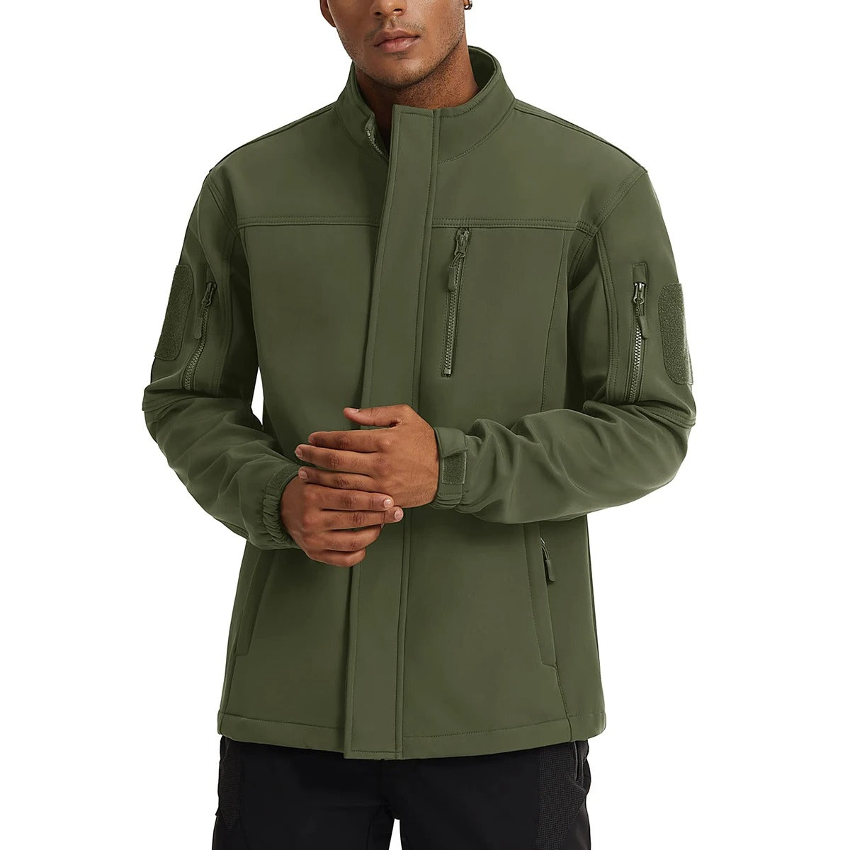 Vinterjakke for menn, softshell-materiale gir varme og komfort i kaldt vær, turjakke.
