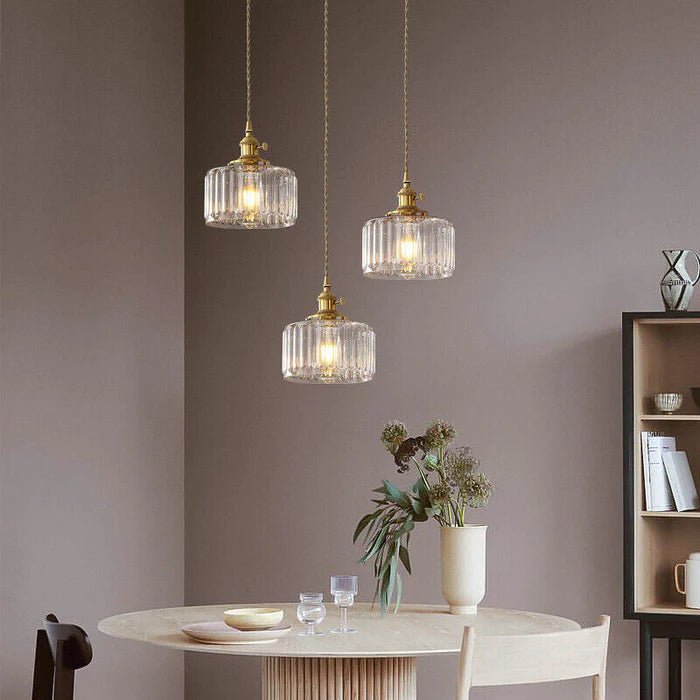 Vintage krystallen pendellampe med glassdesign. Elegant hengelampe for hjemmet, justerbar høyde for perfekt stil.