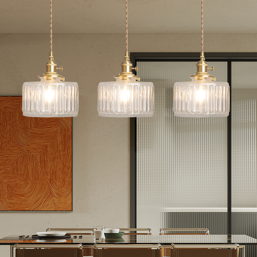 Vintage krystallen pendellampe med glassdesign. Elegant hengelampe for hjemmet, justerbar høyde for perfekt stil.