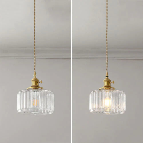 Vintage krystallen pendellampe med glassdesign. Elegant hengelampe for hjemmet, justerbar høyde for perfekt stil.