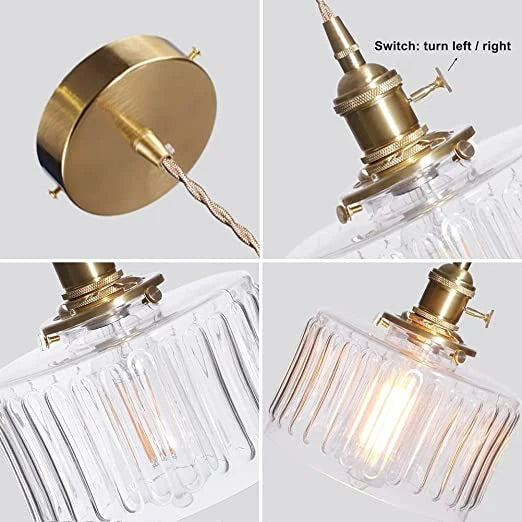 Vintage krystallen pendellampe med glassdesign. Elegant hengelampe for hjemmet, justerbar høyde for perfekt stil.