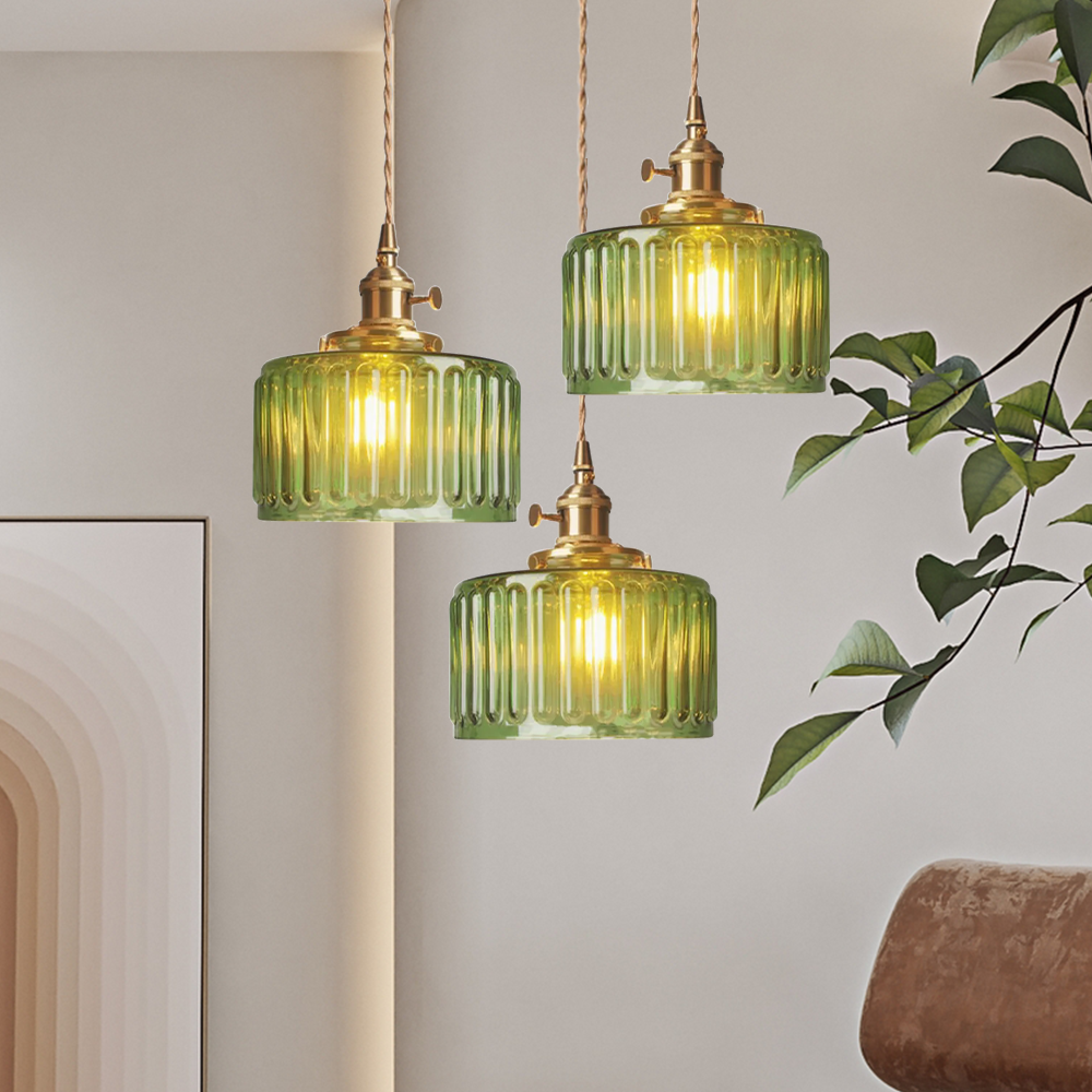 Vintage krystallen pendellampe med glassdesign. Elegant hengelampe for hjemmet, justerbar høyde for perfekt stil.