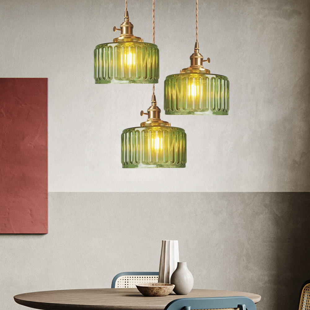 Vintage krystallen pendellampe med glassdesign. Elegant hengelampe for hjemmet, justerbar høyde for perfekt stil.