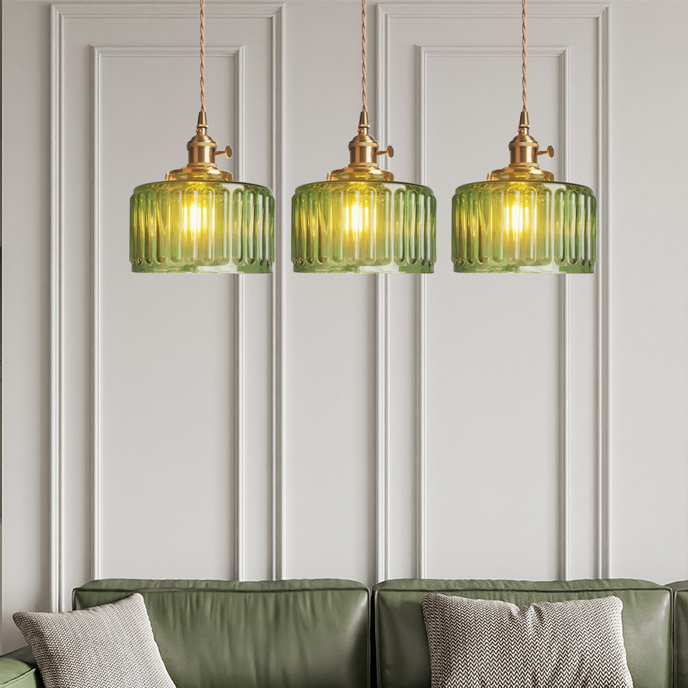 Vintage krystallen pendellampe med glassdesign. Elegant hengelampe for hjemmet, justerbar høyde for perfekt stil.