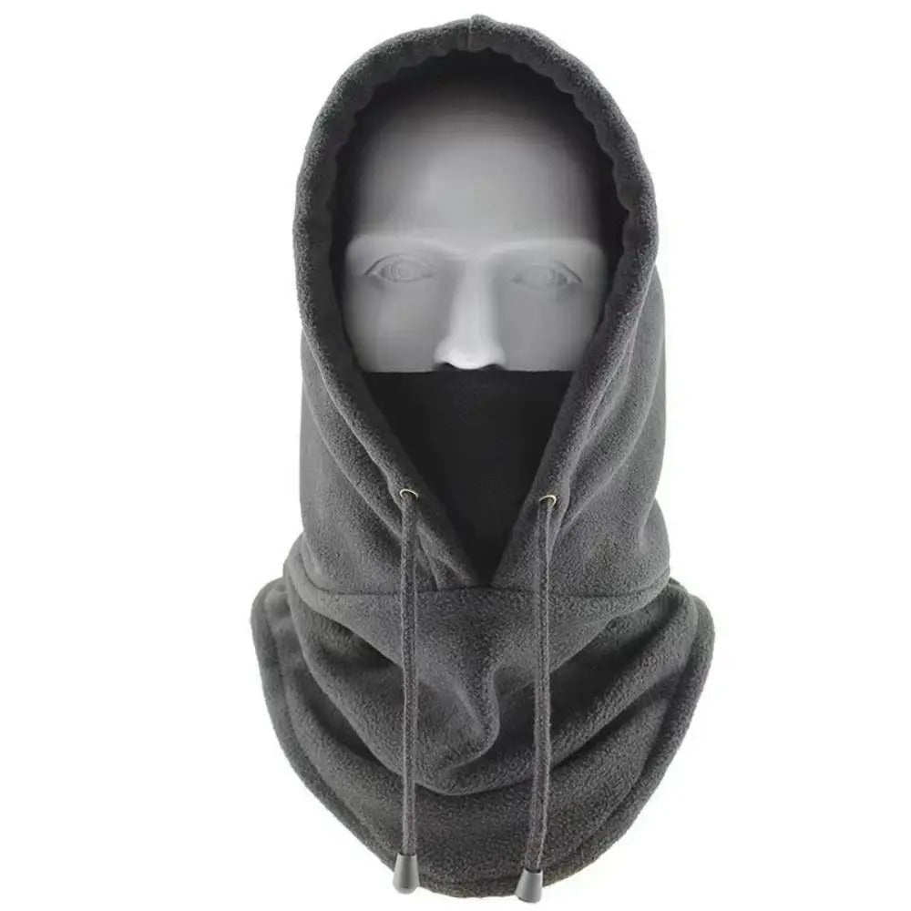Unisex ansiktsmaske i svart polarfleece, vindtett for vinterbruk