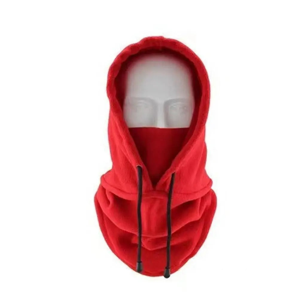 Blå polarfleece ansiktsmaske, unisex, for utendørs vinteraktiviteter