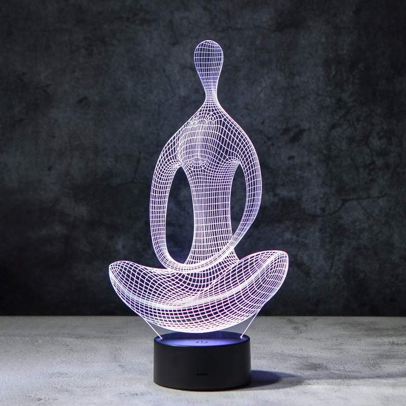 Stemningsfull yoga 3D-lampe, ideell for soverommet eller yogarommet