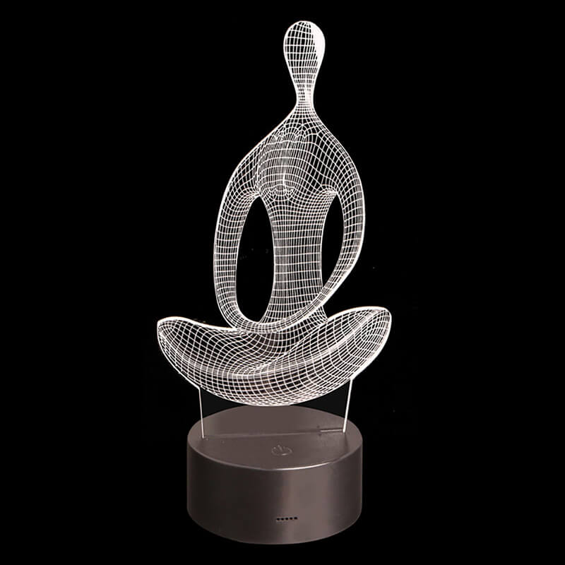 Elegant yoga LED-lampe, en illusjonslampe for avslappende belysning