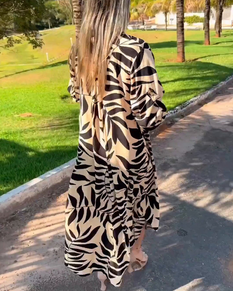 Élodie shirt dress with 3/4 sleeves