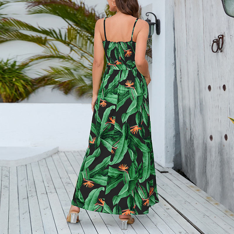 Zafira Bohemian split sling dress