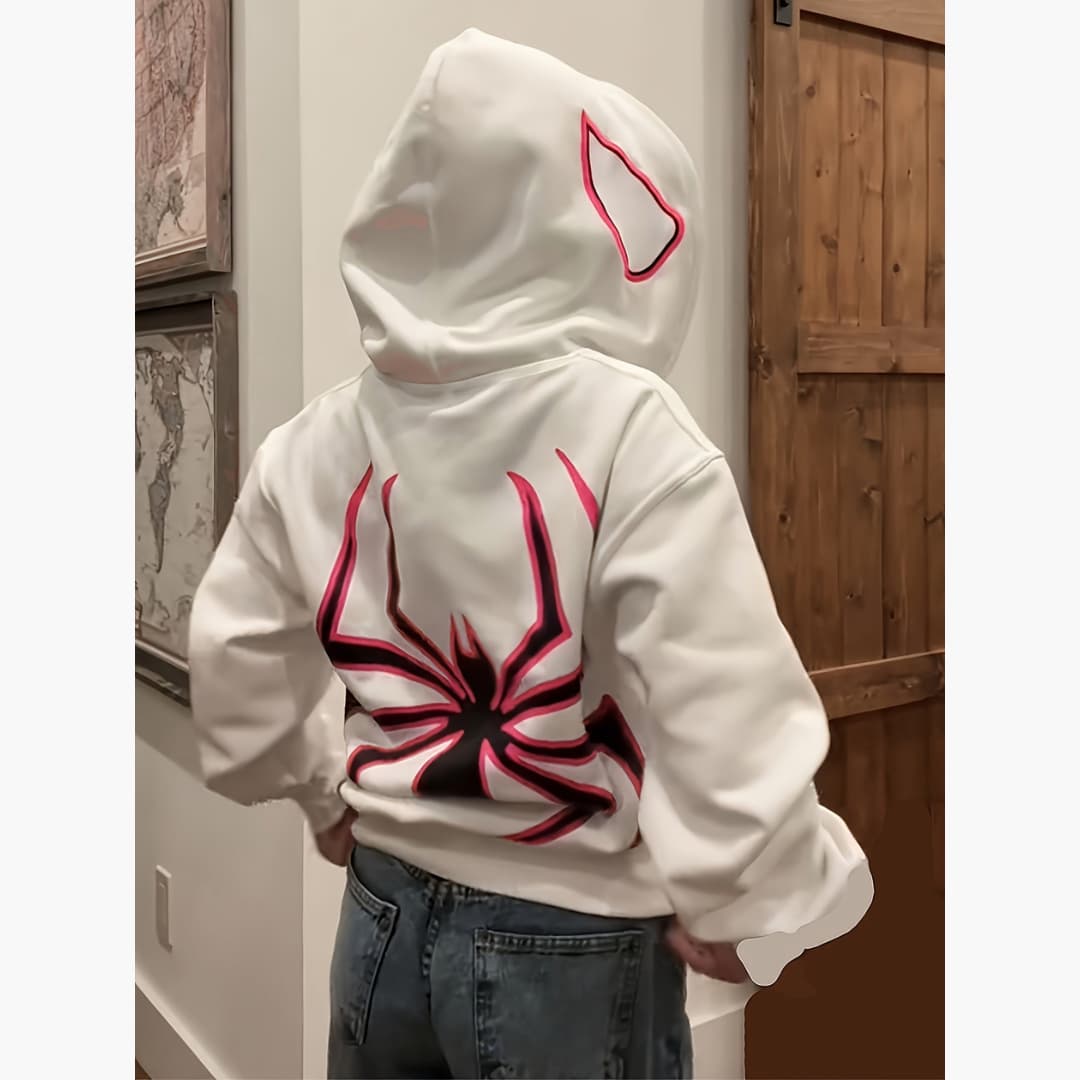 Carmen - Stylish hoodie with spider print for men