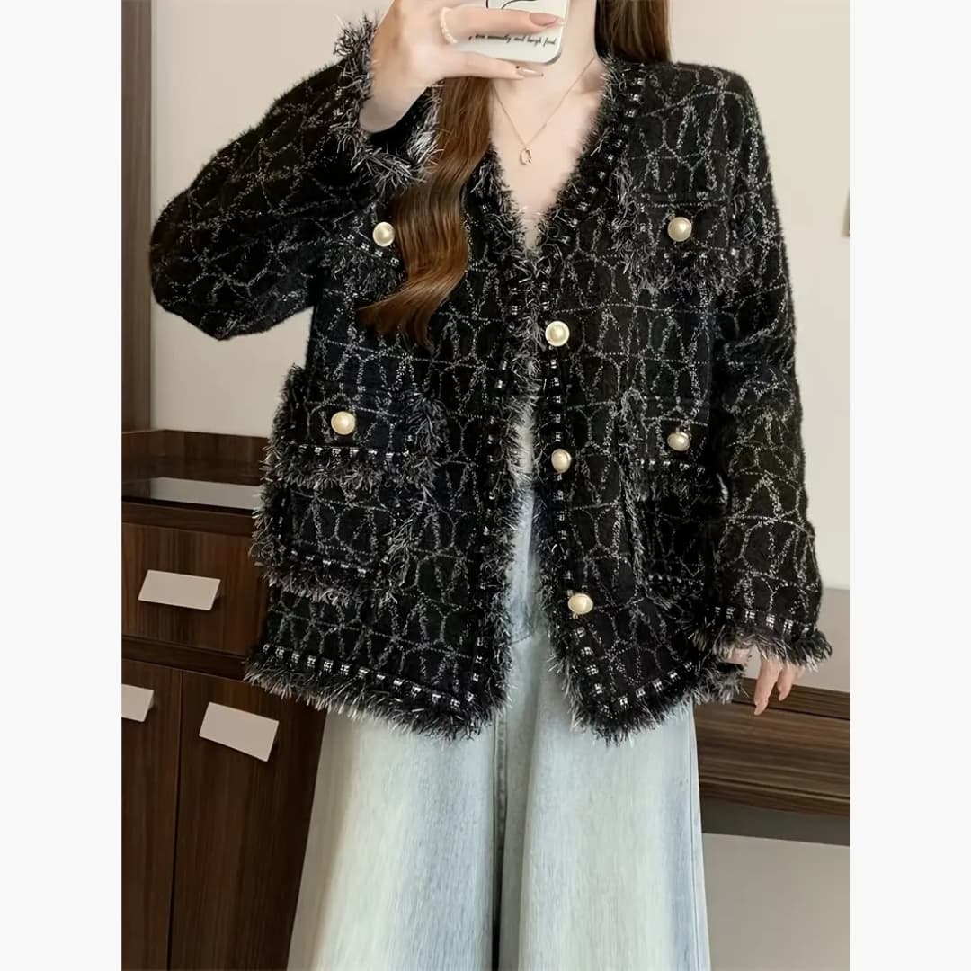 Valerie - Chic cardigan in mink velvet for women