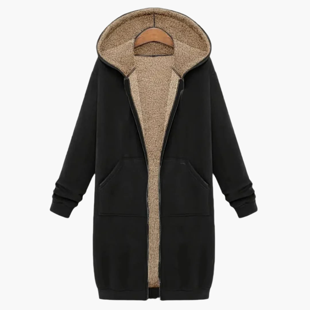 Nellie - Stylish fleece jacket with hood for women