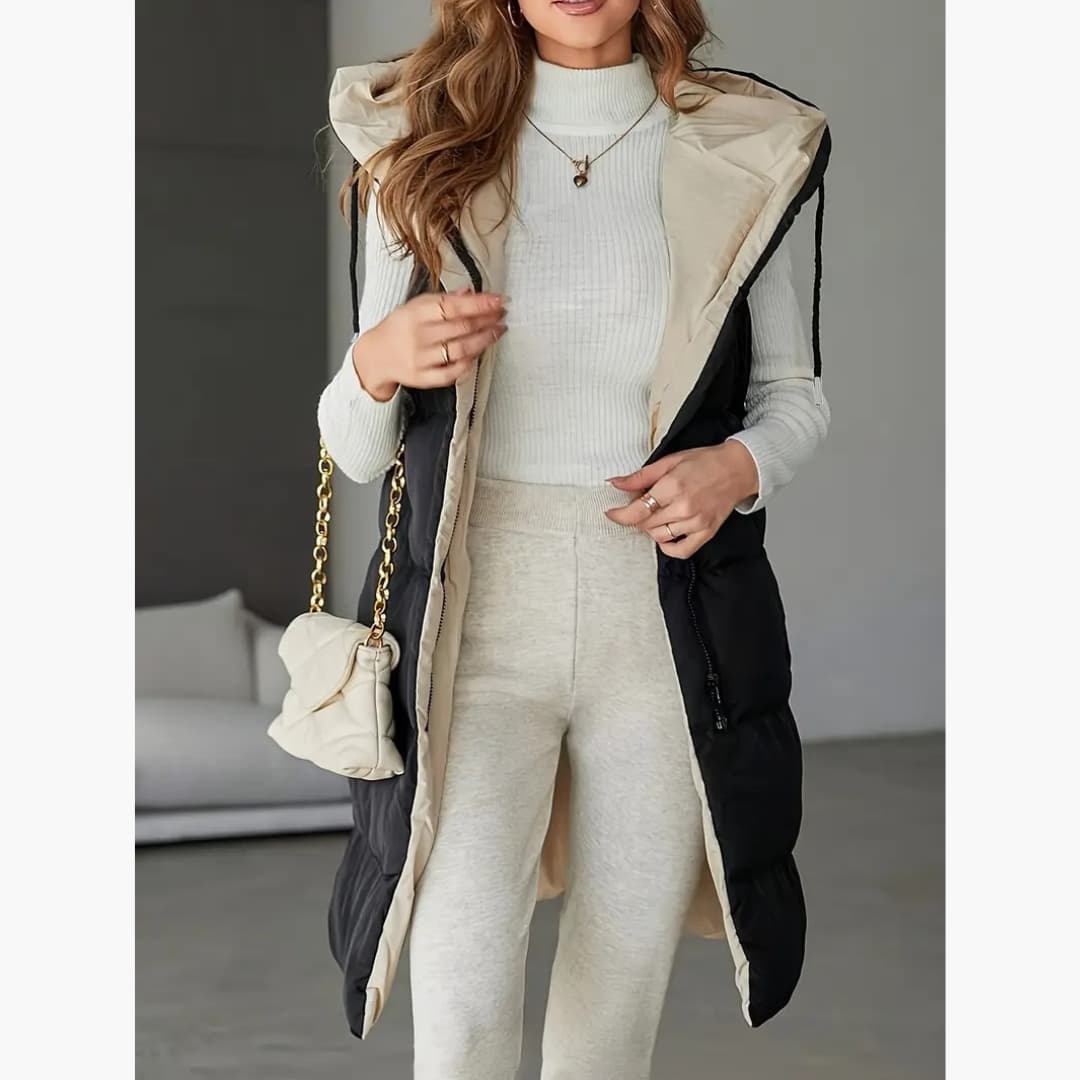Ursula - Elegant quilted vest with zipper for women