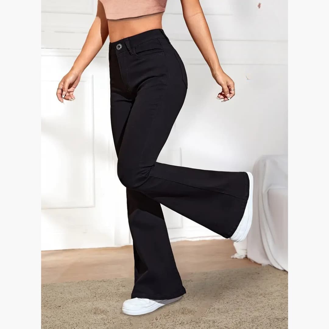 Greta - Warm fleece-lined Flare jeans for women
