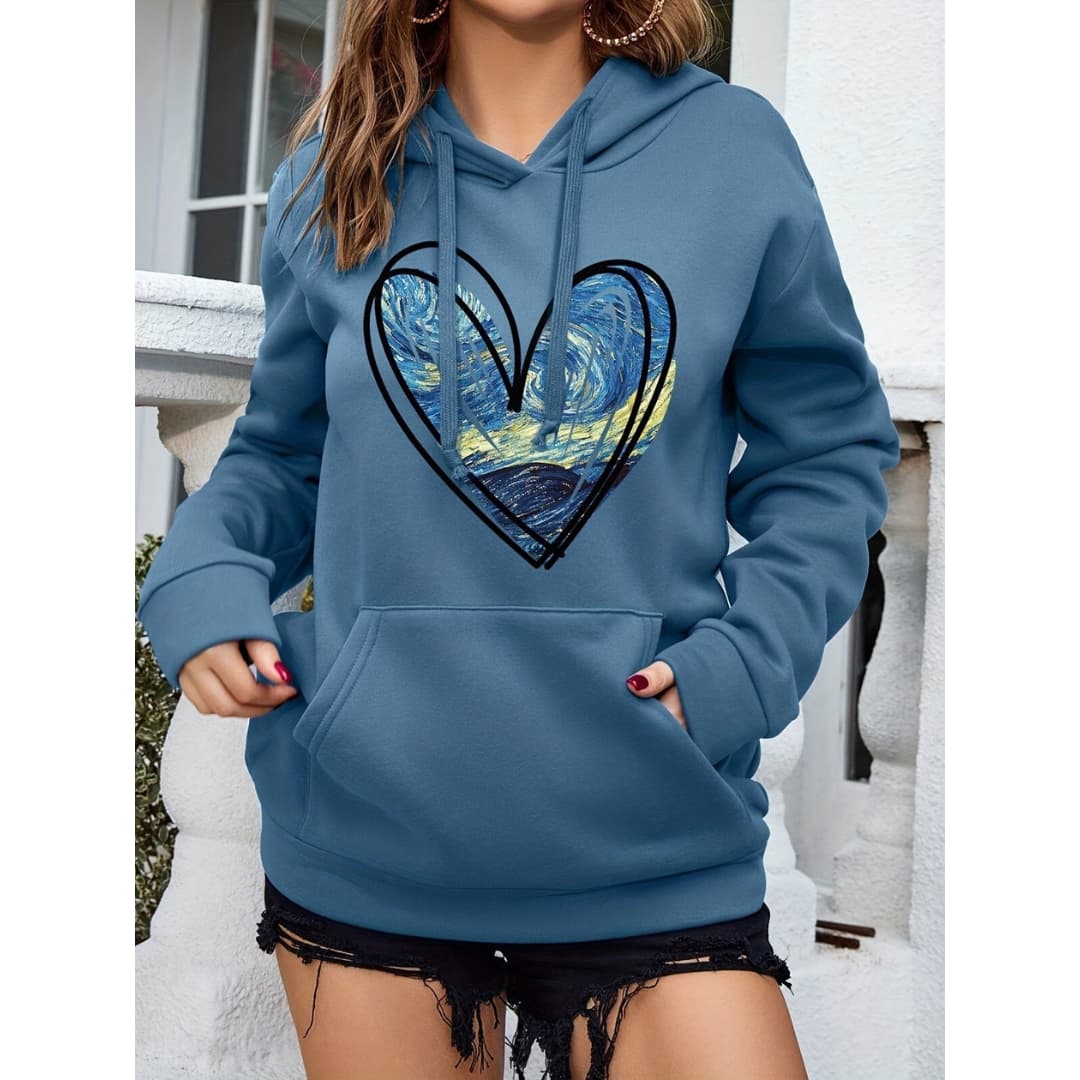 Corinne - Hoodie with heart print for women
