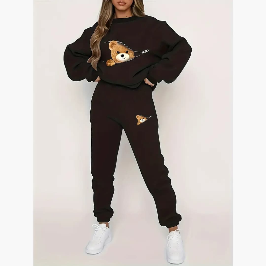 Elizabeth - Cozy geometric patterned teddy sweater for women