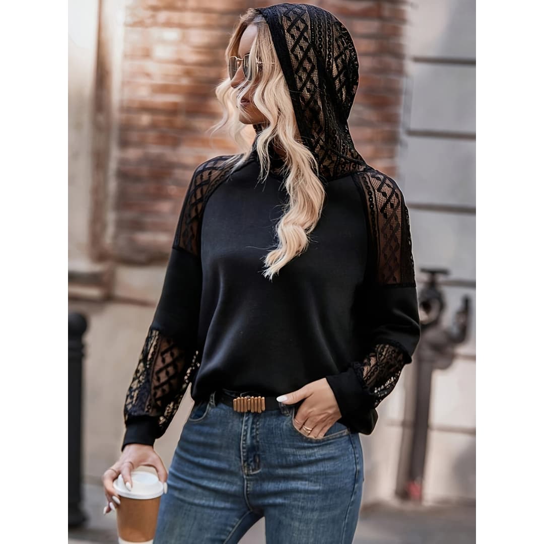 Dianne - Stylish hoodie with lace for women