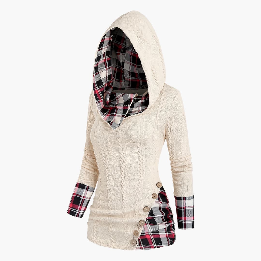 Carla - Stylish cable-knit hoodie for women