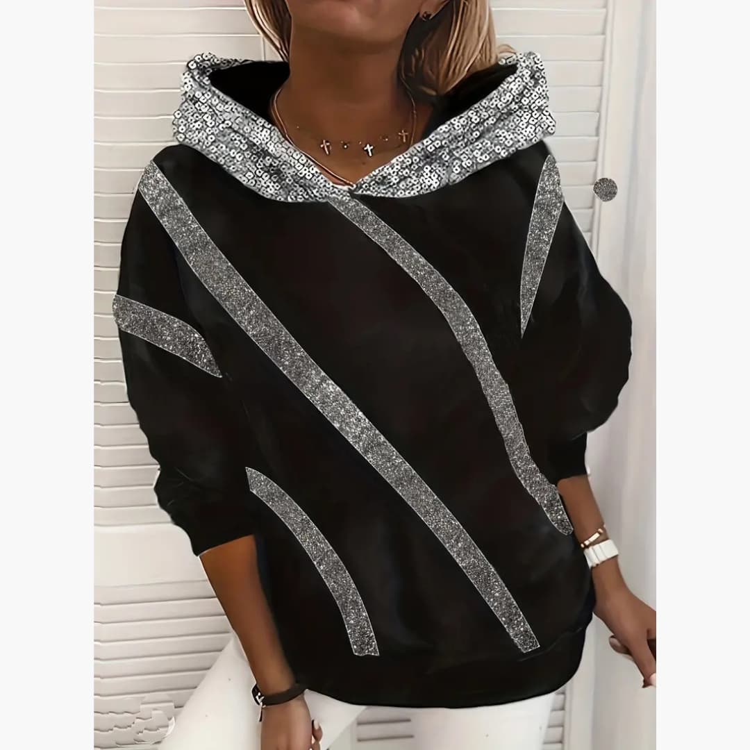 Daniella - Stylish hoodie with hood in plus size for women