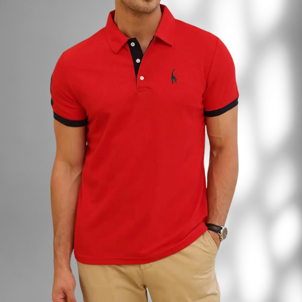 Harrison™ - Slim-fit Brodert Stripet Poloskjorte