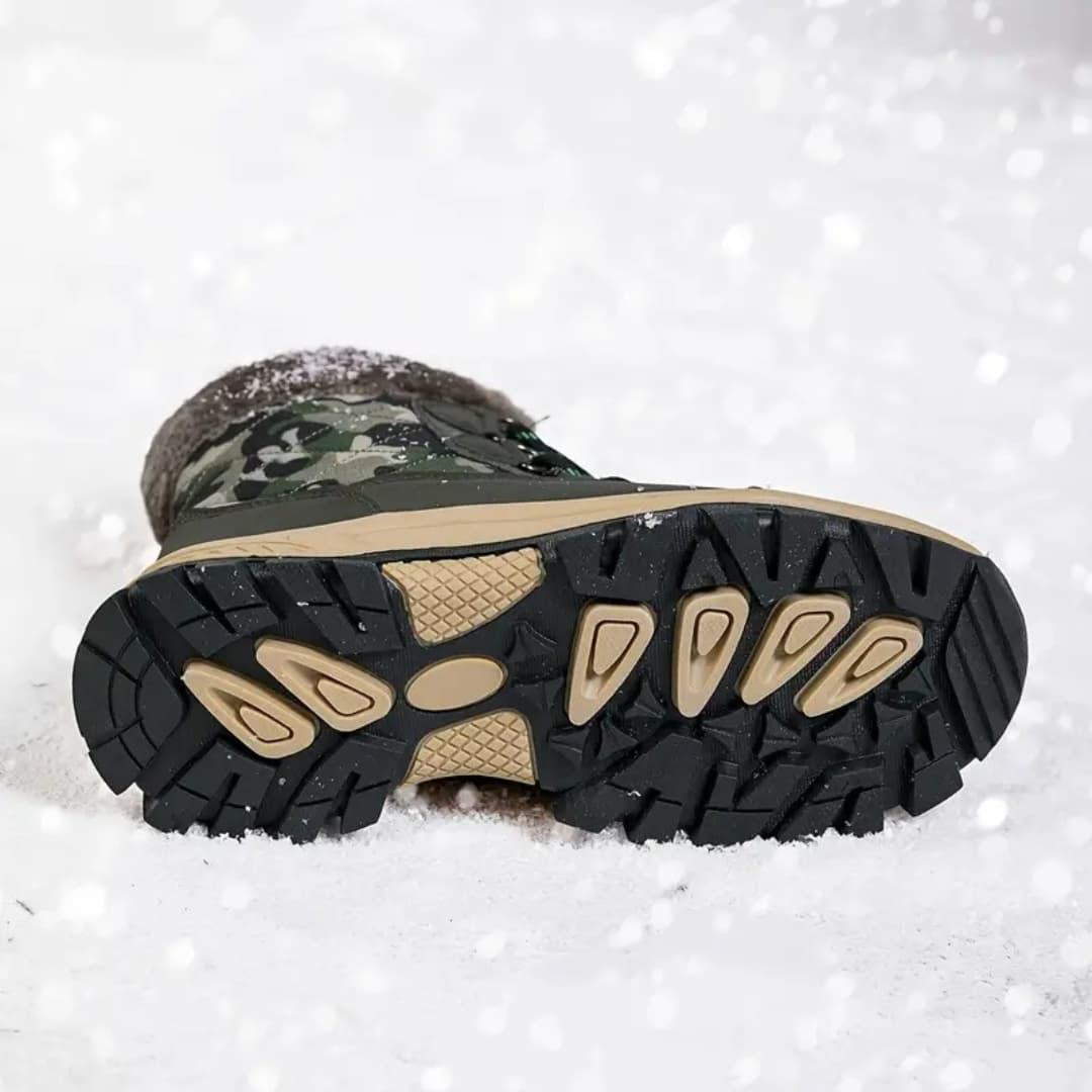 Louisa - Camouflage-colored winter boots for women