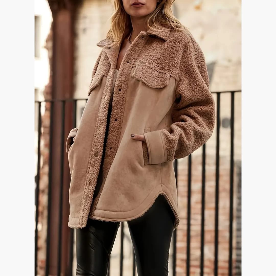 Warm sherpa-lined jacket for women