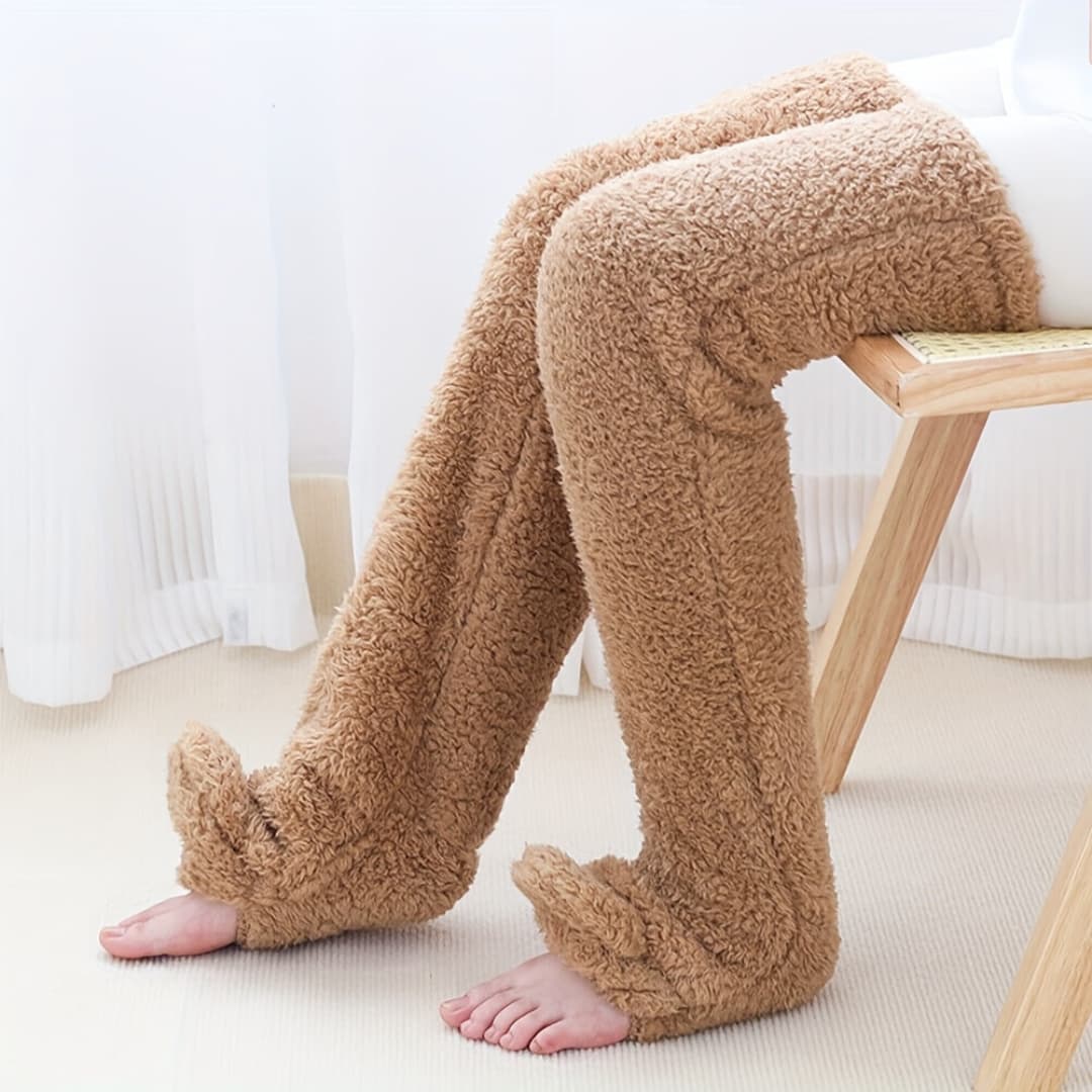 Firm Fuzzy Thigh High Socks Warm Over-the-Knee Stockings for Women