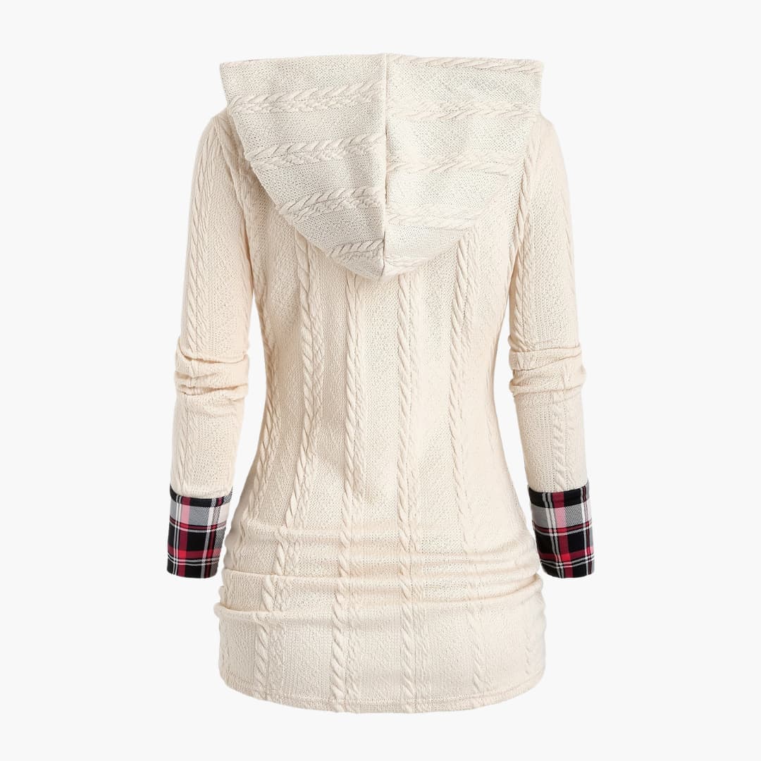 Carla - Stylish cable-knit hoodie for women