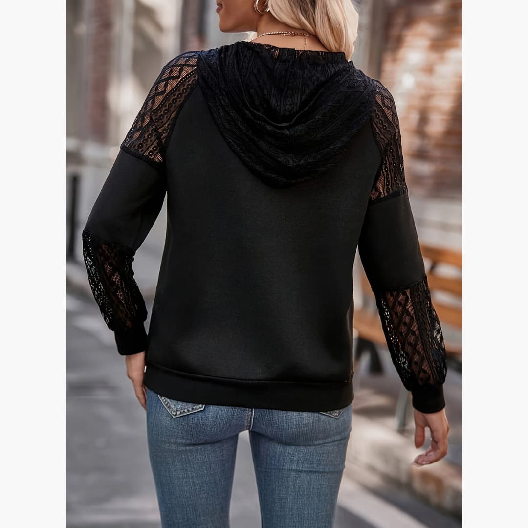Dianne - Stylish hoodie with lace for women