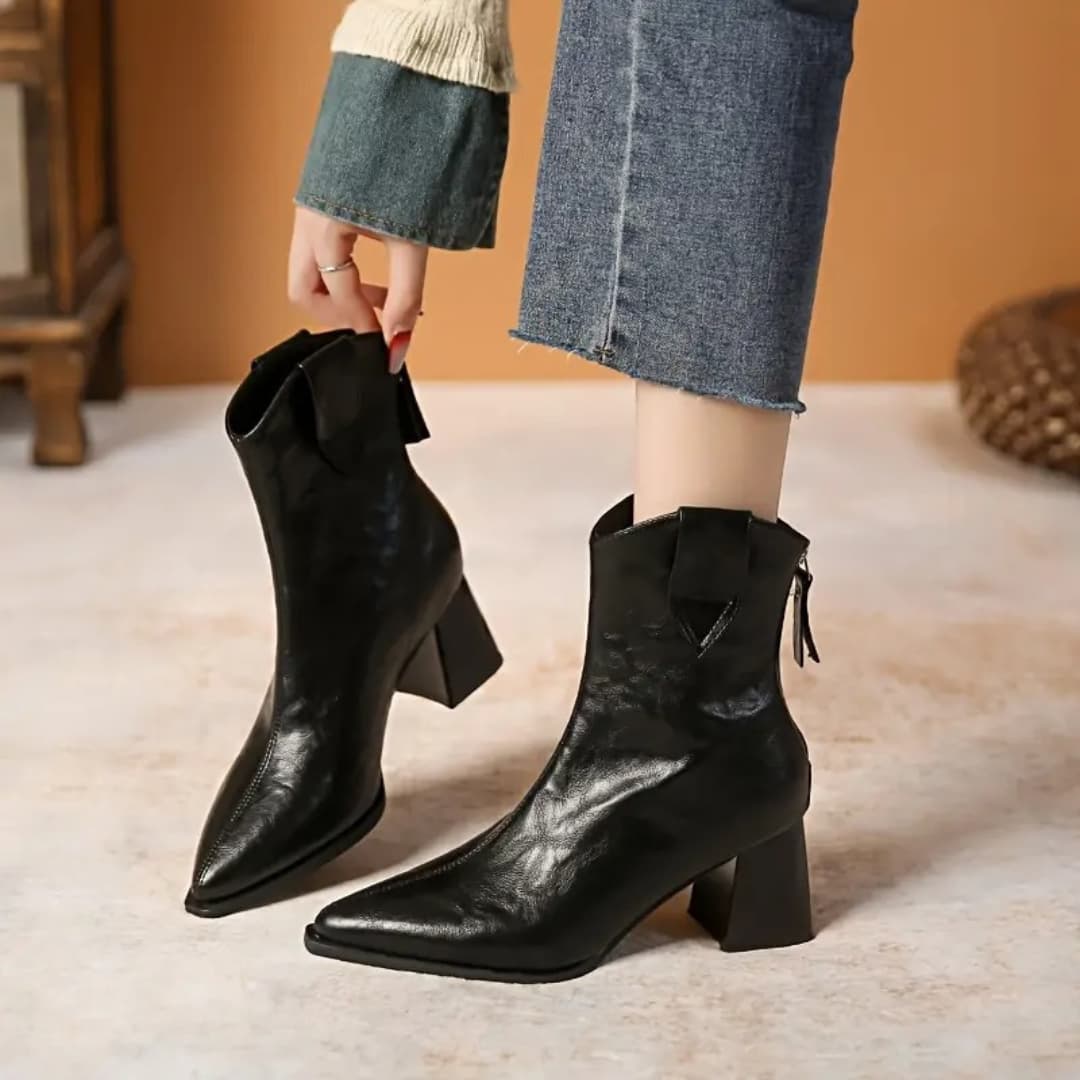 Jemima - Sophisticated ankle boots with pointed heel for women