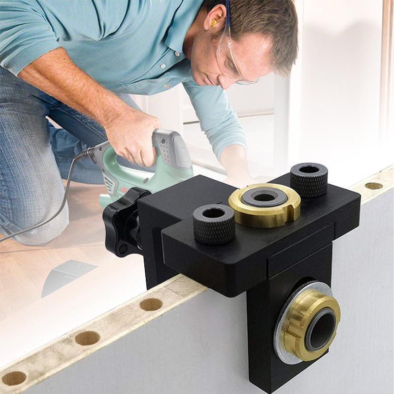"3 i 1 justerbar borelokator for presis trebearbeiding med slitesterk aluminiumslegering, ideell for DIY og fagfolk."