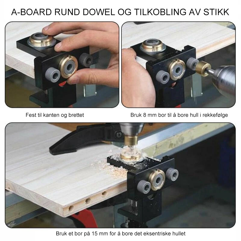 "3 i 1 justerbar borelokator for presis trebearbeiding med slitesterk aluminiumslegering, ideell for DIY og fagfolk."