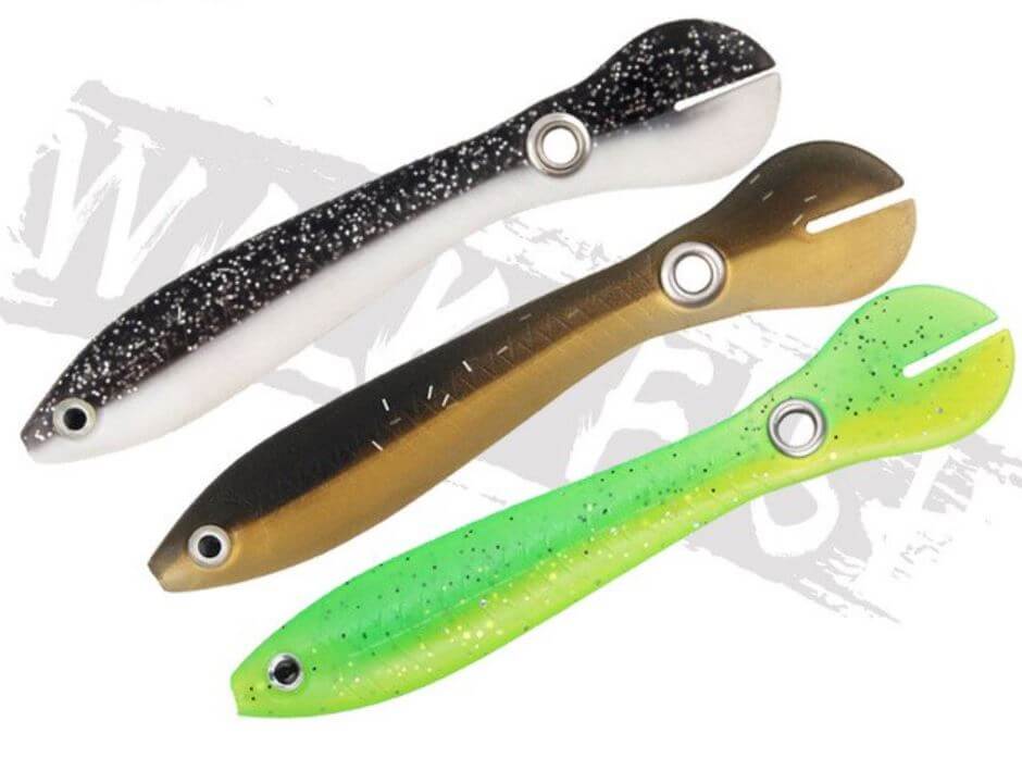 Attraktive bioniske myke fiskesluker, 3-pakning for fiskehobbyen.